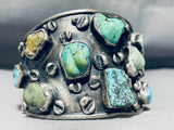 Chunky Dunky Turquoise Vintage Native American Navajo Sterling Silver Bracelet-Nativo Arts