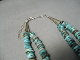Native American Important Santo Domingo Turquoise Sterling Silver Tubule Necklace-Nativo Arts