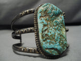 Incredible Vintage Native American Navajo Turquoise Sterling Silver Seafoam Bracelet Old-Nativo Arts