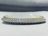 Exceptional Native American Navajo Sterling Silver Bracelet Signed-Nativo Arts