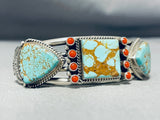 Unforgettable Vintage Native American Navajo #8 Turquoise Mine Sterling Silver Bracelet-Nativo Arts