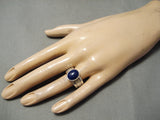 Important Native American Zuni Vintage Mike Simplicio Lapis Sterling Silver Ring-Nativo Arts