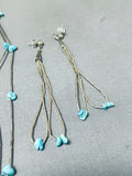Enticing Vintage Native American Navajo Oldkingman Turquoise Sterlingsilver Necklace Earring Set-Nativo Arts