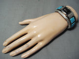Rare!! Vintage Native American Navajo Sleeping Beauty Turquoise Sterling Silver Watch Bracelet-Nativo Arts