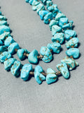 Breathtaking Vintage Native American Navajo Kingman Turquoise Chunks Sterling Silver Necklace-Nativo Arts