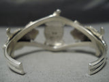 Statement Heavy Toad Vintage Native American Navajo Sterling Silver Bracelet Cuff-Nativo Arts