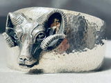 Best Bighorn Sheep Vintage Signed Sterling Silver Bracelet-Nativo Arts