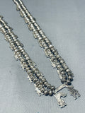 Symbolic Vintage Native American Navajo Sterling Silver Squash Blossom Necklace Kachina-Nativo Arts