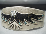 Unforgettable Eagle Native American Navajo Inlay Sterling Silver Bracelet-Nativo Arts