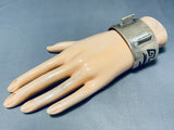 Rare Vintage Native American Hopi Hand Carved Sterling Silver Bracelet Cuff-Nativo Arts