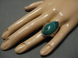 Important Rich Hoskie Vintage Native American Navajo Cerrillos Turquoise Sterling Silver Ring-Nativo Arts