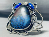 Very Rare Linarite Vintage Native American Navajo Sterling Silver Bracelet-Nativo Arts