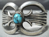 Bisbee Turquoise Vintage Native American Navajo Sterling Silver Thorn Bracelet Cuff Old-Nativo Arts