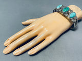 Wondrous Vintage Native American Navajo Blue-green Turquoise Sterling Silver Bracelet-Nativo Arts