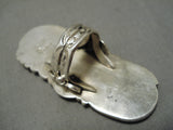 Native American Important Ben Begaye Huge Circle Turquoise Sterling Silver Ring-Nativo Arts