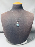 Adorable Vintage Native American Zuni Blue Gem Turquoise Sterling Silver Necklace-Nativo Arts