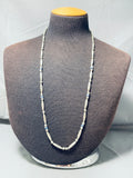 Rare Vintage Native American Navajo Lapis Tubule Sterling Silver Necklace-Nativo Arts