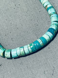 Native American Rare 1900's Vintage Santo Domingo Turquoise Heishi Sterling Silver Necklace-Nativo Arts