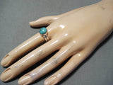 Remarkable Navajo Spiderweb Turquoise Sterling Silver Ring Native American-Nativo Arts