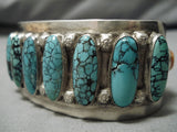 Native American Important Vintage Santo Domingo Jimmy Calabaza Turquoise Silver Bracelet-Nativo Arts