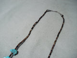 Superior Vintage Native American Navajo Turquoise Sterling Silver Necklace Old-Nativo Arts