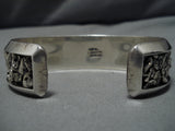 Museum Quality Vintage Native American Navajo Royston Turquoisr Thick Sterling Silver Bracelet-Nativo Arts