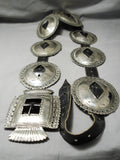Very Important Early 1900's Vintage Native American Navajo Coin Silver Concho Belt Old-Nativo Arts