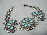 Spectacular Vintage Native American Navajo Turquoise Sterling Silver Bracelet-Nativo Arts