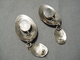 Superlative Vintage Navajo Barton Sterling Silver Native American Earrings-Nativo Arts