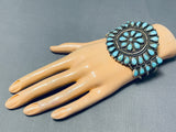 Wil Secatero Native American Navajo Turquoise Sterling Silver Bracelet Signed-Nativo Arts