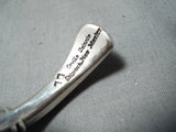 Authentic Vintage Native American Navajo Orville Tsinnie Sterling Silver Coil Bracelet Old-Nativo Arts
