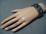 Museum Vintage Native American Hopi Bisbee Turquoise Sterling Silver Bracelet Old-Nativo Arts