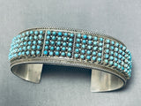 One Of Most Intricate Vintage Native American Zuni Turquoise Snake Eyes Sterling Silver Bracelet-Nativo Arts