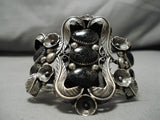 Rare Vintage Native American Navajo Lander Blue Turquoise Sterling Silver Bracelet-Nativo Arts
