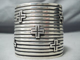 Tremendous Navajo Sterling Silver Crosses Bracelet Native American-Nativo Arts