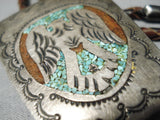 Astounding Vintage Native American Navajo Turquoise Sterling Silver Bolo Tie Old-Nativo Arts