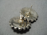 Important Vintage Cherokee 18k Gold Sterling Silver Native American Earrings-Nativo Arts