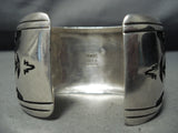 Extremely Rare Vintage Native American Navajo Thomas Singer Sterling Silver Protruding Bracelet-Nativo Arts