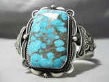 One Of The Best Vintage Native American Navajo Bisbee Turquoise Sterling Silver Bracelet-Nativo Arts