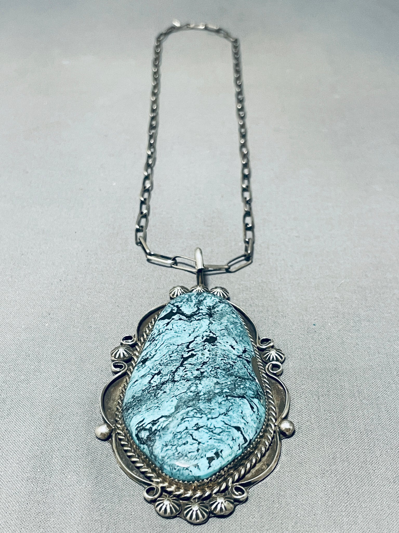 Cheapest Vintage Daniel Benally Sterling Silver Turquoise Pendant