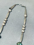 Hand Tooled Vintage Native American Navajo Turquoise Sterling Silver Necklace-Nativo Arts