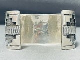 Ricky Martinez Signed Magnificent Vintage Native American Navajo Sterling Silver Bracelet-Nativo Arts