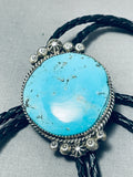 Important Daniel Benally Vintage Native American Navajo Turquoise Sterling Silver Bolo Tie-Nativo Arts