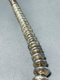 Hand Hammered Sterling Silver Vintage Native American Navajo Bead Necklace-Nativo Arts