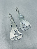 Fabulous Vintage Navajo/ Mexican Sterling Silver Coyote Earrings-Nativo Arts