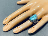 Important Vintage Native American Navajo Kingman Turquoise Sterling Silver Ring-Nativo Arts