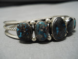 One Of Highest Grade Vintage Native American Navajo Bisbee Turquoise Sterling Silver Bracelet-Nativo Arts