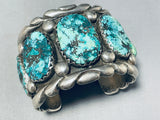 Native American 219 Gram Robert Bernice Leekya Vintage Navajo Sterling Silver Bracelet-Nativo Arts