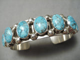 Rare Vintage Native American Navajo Carico Lake Turquoise Sterling Silver Bracelet Cuff-Nativo Arts