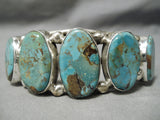 Incredible Vintage Native American Navajo Tso Family Green Turquoise Sterling Silver Bracelet-Nativo Arts